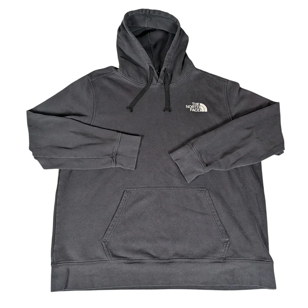 The North Face Mens Black Red Box Logo Never Stop Exploring Pullover Hoodie‎ XXL